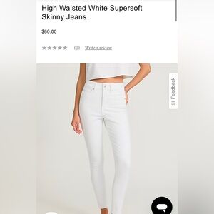 High Waisted White Supersoft Skinny Jeans